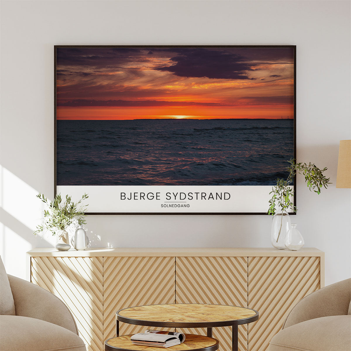 Solnedgang ved Bjerge Sydstrand