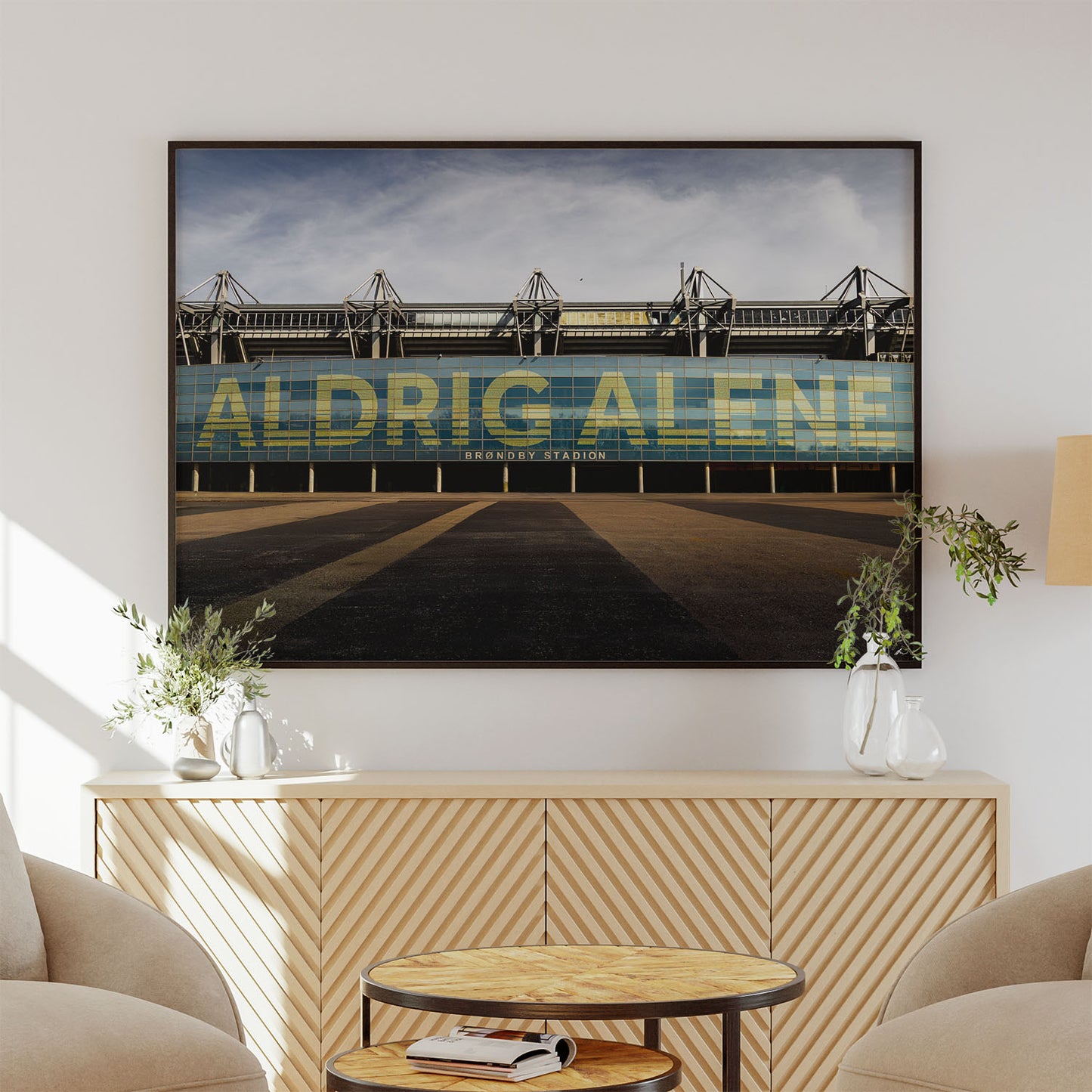 Brøndby Stadion (facade med teksten "Aldrig Alene") II