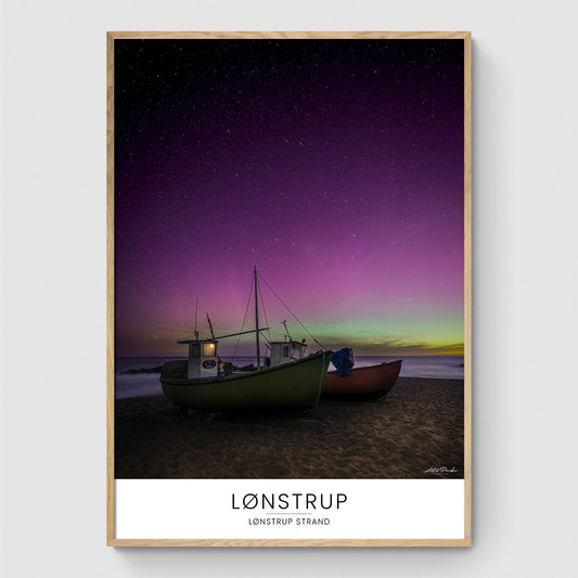 Nordlys over Lønstrup Strand