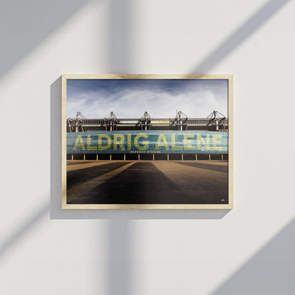 Brøndby Stadion (facade med teksten "Aldrig Alene") II