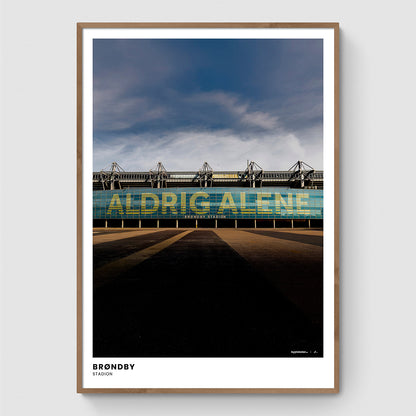 Brøndby Stadion (facade med teksten "Aldrig Alene") II
